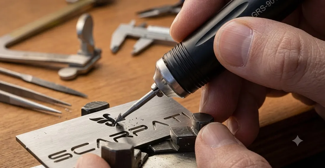Incisione a mano del logo Scarpati